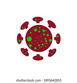 Vector illustration of covid-19 shape on white background