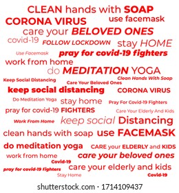 vector illustration for COVID-19 text collage 