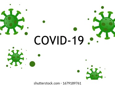 Vektorillustration Illustration von COVID-19. Virenkonzept und Textinformationen.