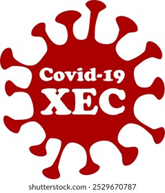 Ilustração vetorial do vírus da Covid-19, texto para a nova variante XEC, KS.1.1 e KP.3.3 mesclados