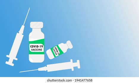 Vector illustration of covishield coronavirus vaccine and syringe, vaccination and treatment campaign. All elements are isolated.