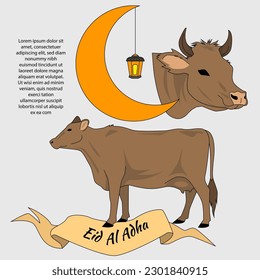 vector illustration of cow for adha