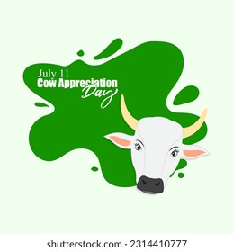 Vector illustration of Cow Appreciation Day social media story feed mockup template