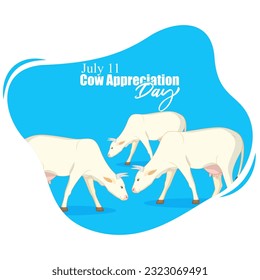 Vector illustration of Cow Appreciation Day social media story feed mockup template