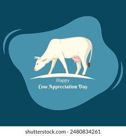 Vector illustration of Cow Appreciation Day social media feed template