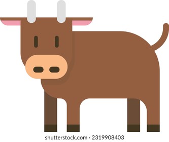 Vector illustration of a cow an bull. Cattle. Farm animals.