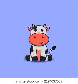Vector illustration of a cow cartoon 
