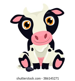 Vector Illustration of Cow Cartoon