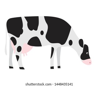 Vector illustration of a cow. Domestic animal illustration. Farm collection