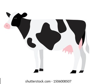 Vector illustration of a cow. Domestic animal illustration. Farm collection