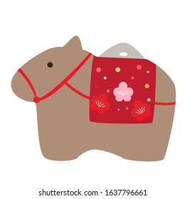 Vector illustration of cow figurine made of soil.