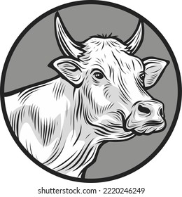 Vector illustration of cow head logo