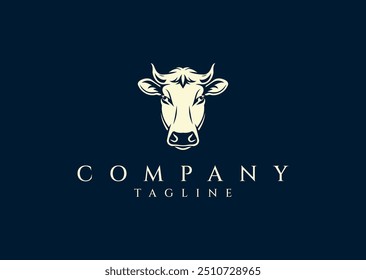 Vector illustration of Cow Head Logo Design