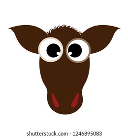 Vector illustration of cow head on white background.