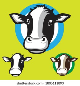 Vector illustration of a cow head on isolated background