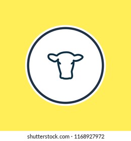 Vector illustration of cow icon line. Beautiful fauna element also can be used as cattle icon element.