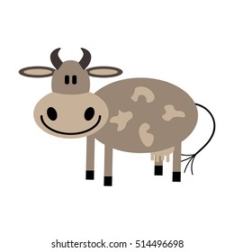 Vector illustration of a cow on a white background