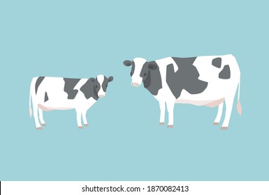 Vector Illustration | Cow parent and child