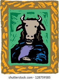 Vector illustration of a cow portrait