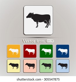 Vector illustration cow silhouette