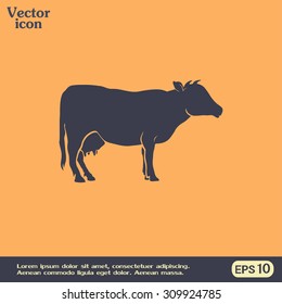 Vector illustration cow silhouette