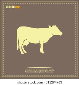 Vector illustration cow silhouette