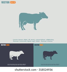Vector illustration cow silhouette