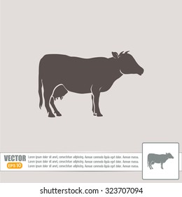 Vector illustration cow silhouette