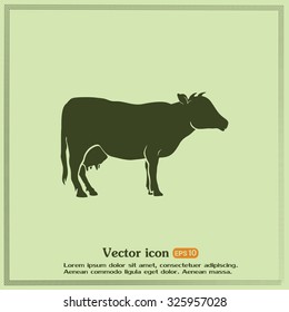 Vector illustration cow silhouette
