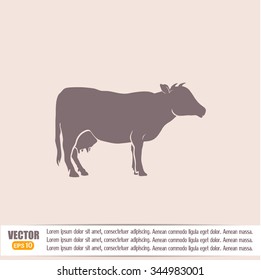 Vector illustration cow silhouette