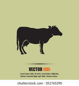 Vector illustration cow silhouette