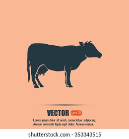 Vector illustration cow silhouette