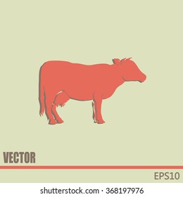 Vector illustration cow silhouette