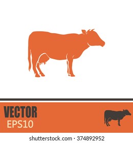 Vector illustration cow silhouette