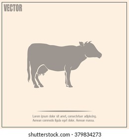 Vector illustration cow silhouette