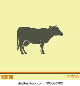Vector illustration cow silhouette