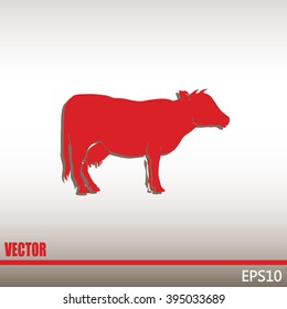 Vector illustration cow silhouette
