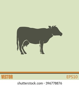 Vector illustration cow silhouette