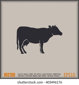 Vector illustration cow silhouette