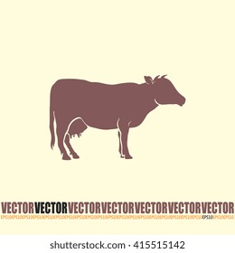 Vector illustration cow silhouette
