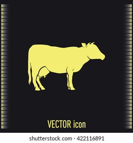 Vector illustration cow silhouette