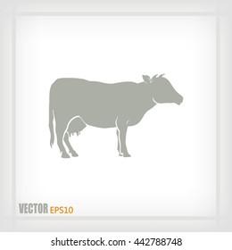 Vector illustration cow silhouette