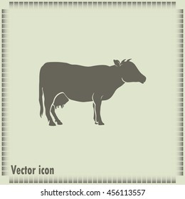 Vector illustration cow silhouette