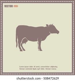 Vector illustration cow silhouette