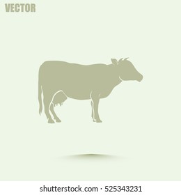 Vector illustration cow silhouette
