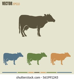 Vector illustration cow silhouette