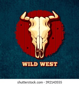 Vector Illustration Cow Skull Wild West Stock Vector (Royalty Free ...