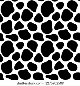 Vector illustration, cow spots seamless pattern. Black color.