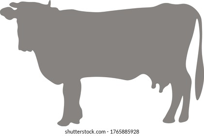 ilustración vectorial de una vaca con una ubre