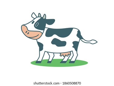 Ilustración vectorial de la vaca. fondo blanco.